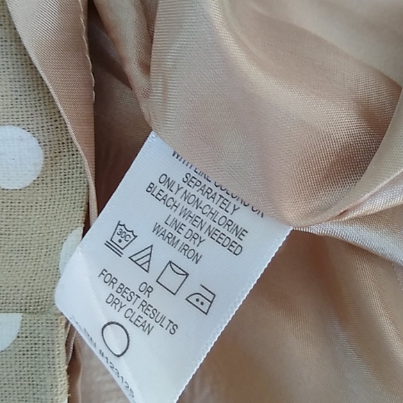 Chadwicks Linen Pencil Dress Nude Polka-Dot 4P - Picture 8 of 9